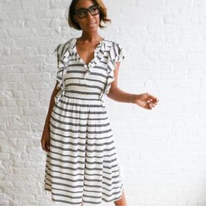 Apiece Apart New York Dress Linen Silk Cotton Blend Midi